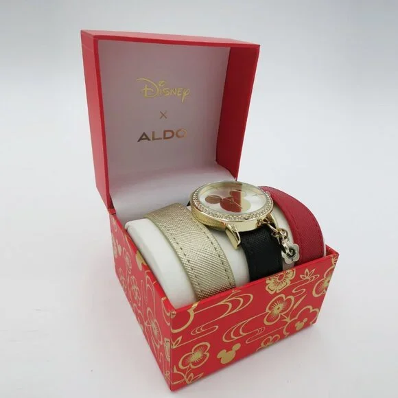 Limited Edition Disney x Aldo Ear-ly Mickey Watch Set BNIB Interchangeable Bands GIFT READY Disney x Aldo Ear-ly Mickey Watch Set BNIB  main image 2
